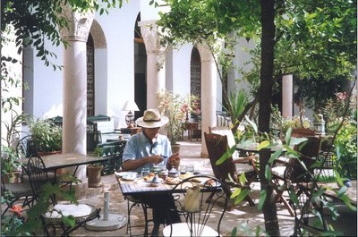 meals served in the riad's garden